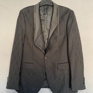 Boyland Black Tuxedo Jacket & Vest Set Size M Satin Lapel Formal Bar Tender Gear